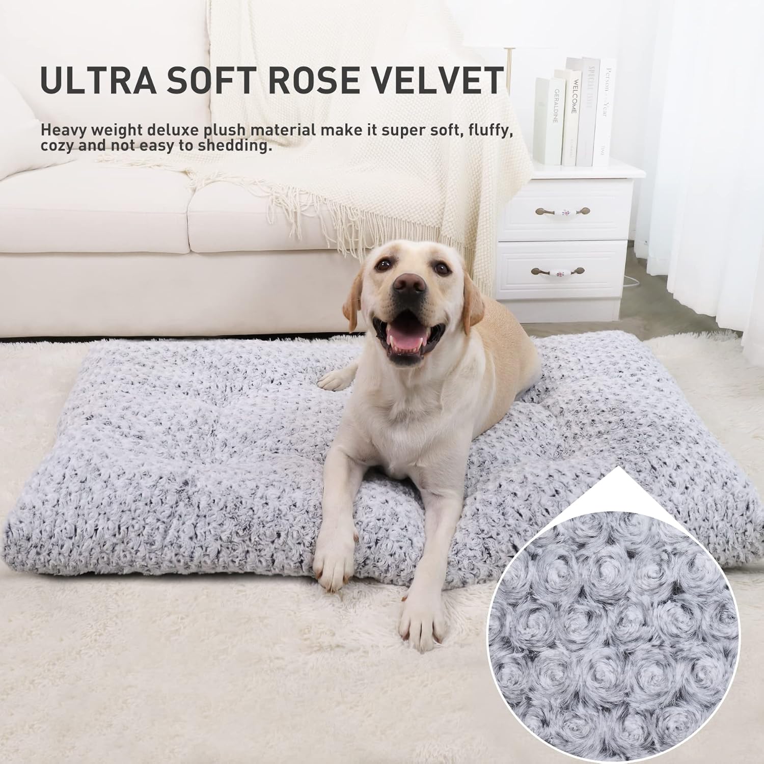 Washable Deluxe Fluffy Anti‑Slip Pet Bed