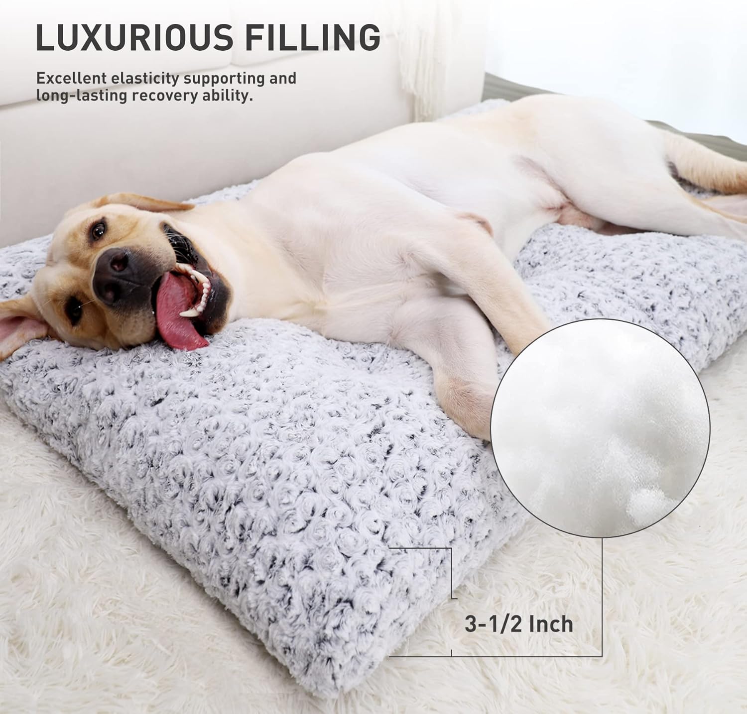 Washable Deluxe Fluffy Anti‑Slip Pet Bed