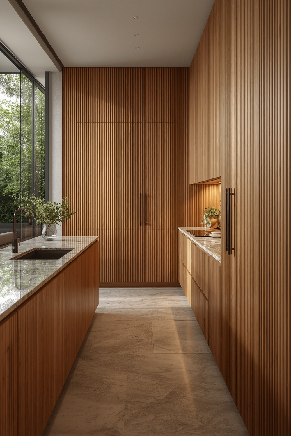 fluted wood cabinets - Illustration 1