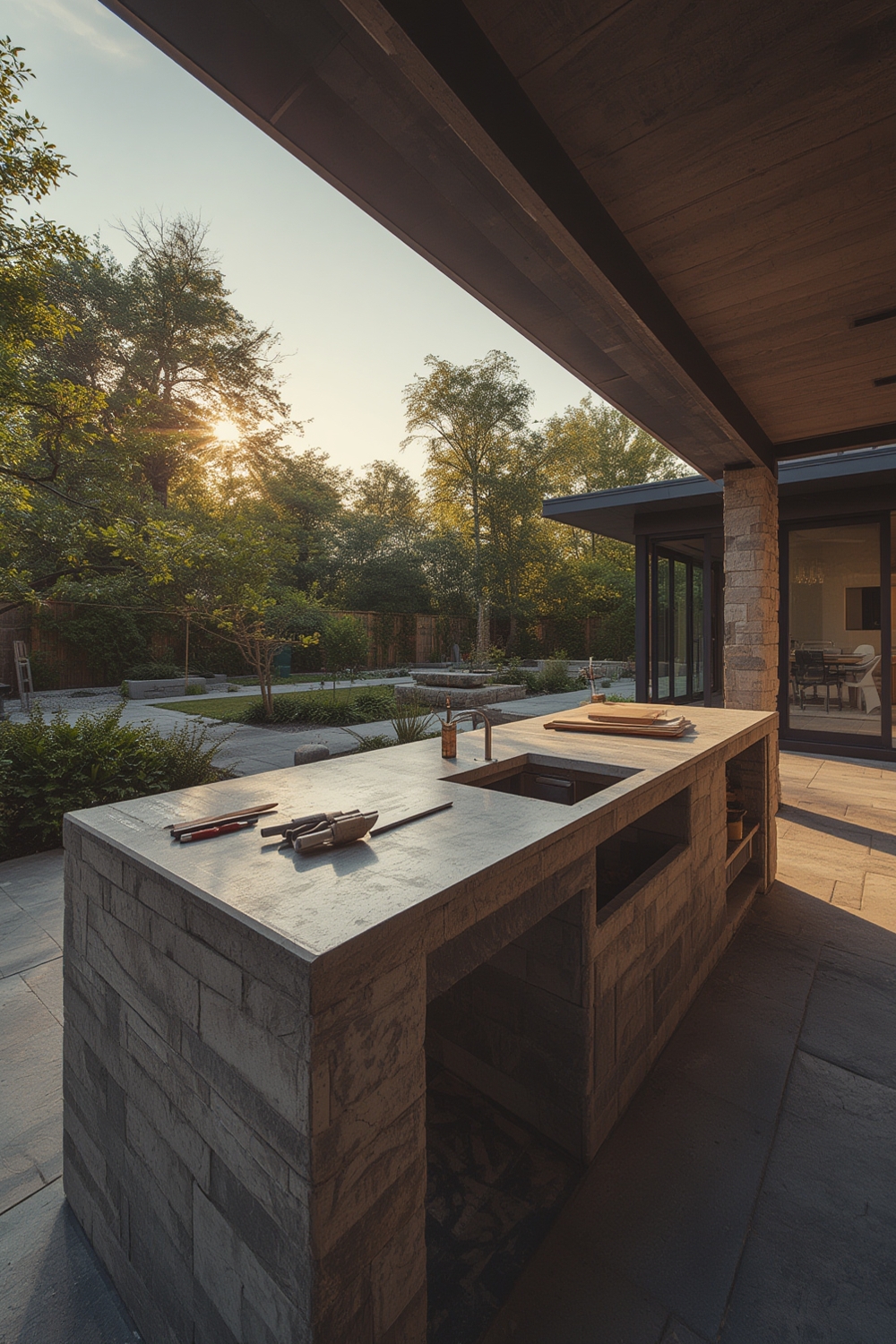 outdoor kitchen construction - Illustration 1