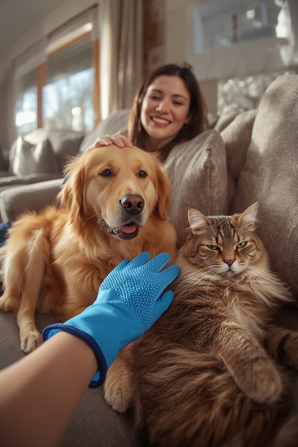 Pet Hair Remover Glove - Illustration 1