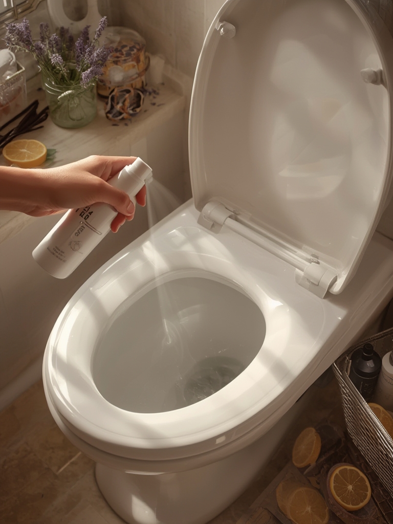 toilet spray in action