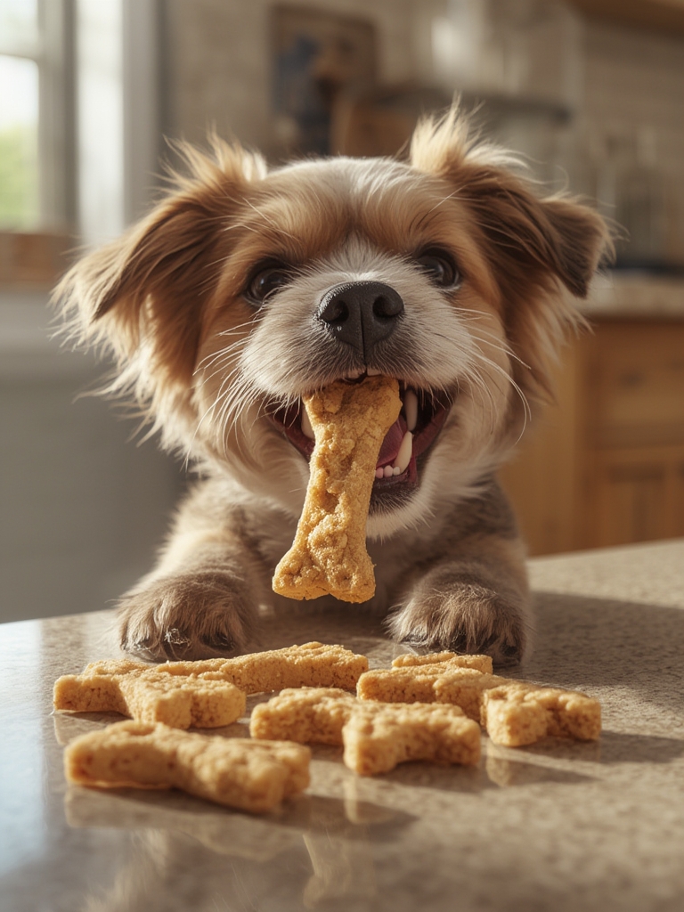 dog treats in action