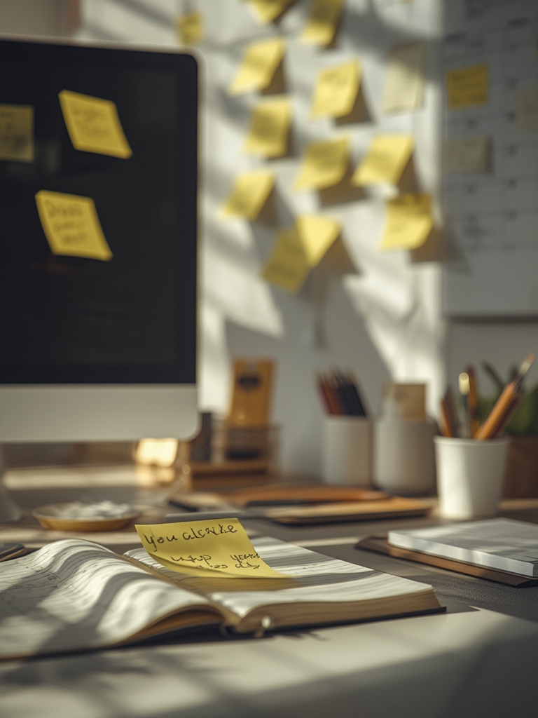 sticky notes in action