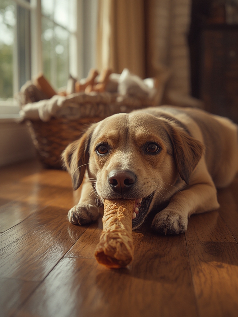 bully sticks in action