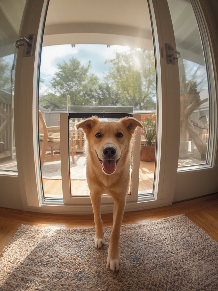 sliding petdoor in action