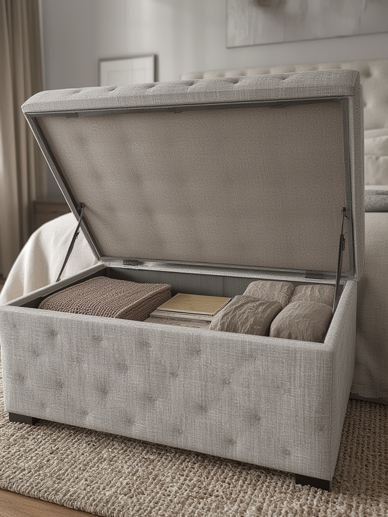 storage ottoman in action