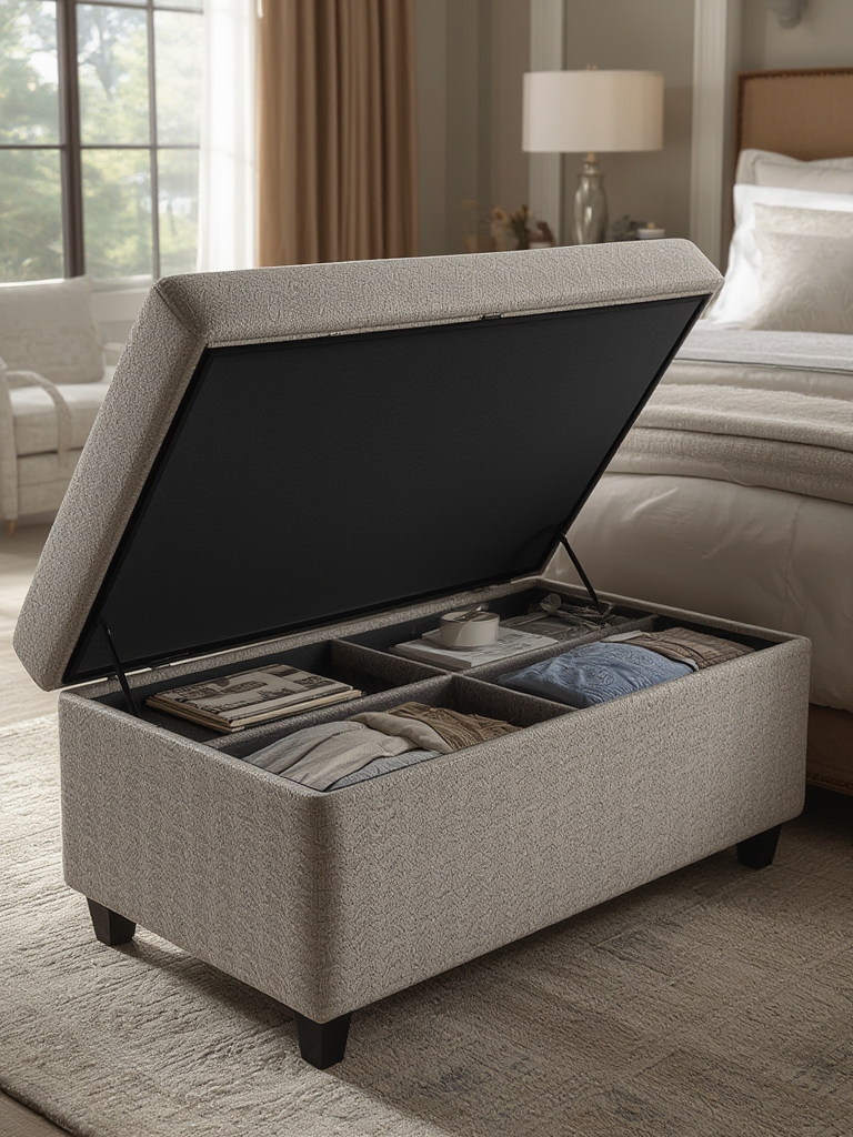 storage ottoman in action