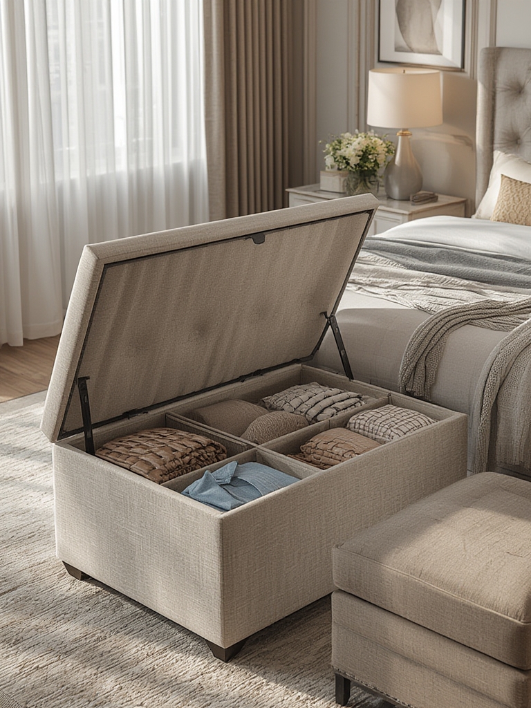 storage ottoman in action