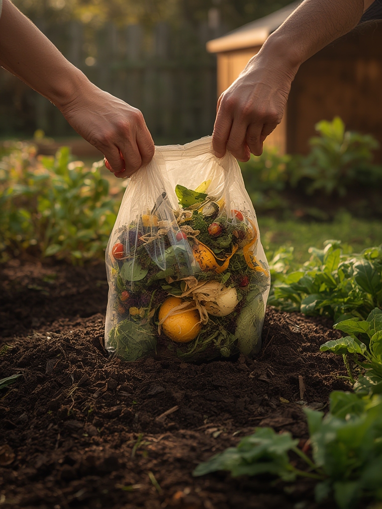 compostable bags in action