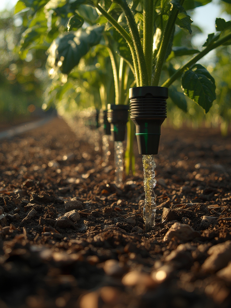 drip emitter in action