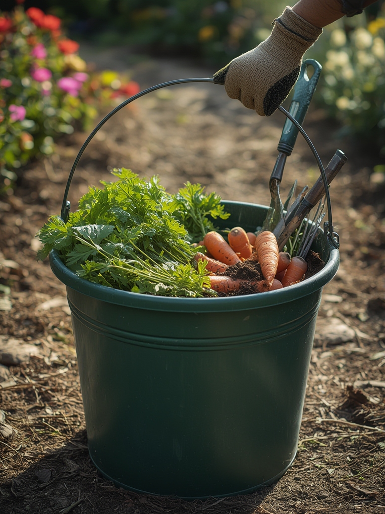 rubber bucket in action