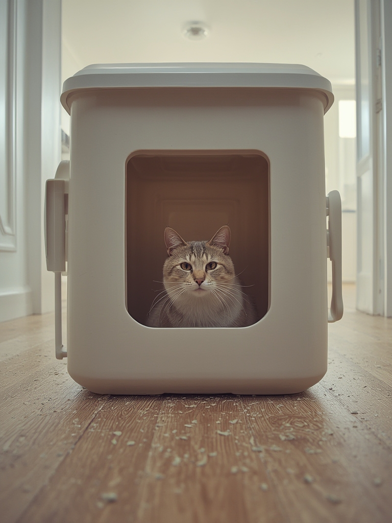 cat litter in action