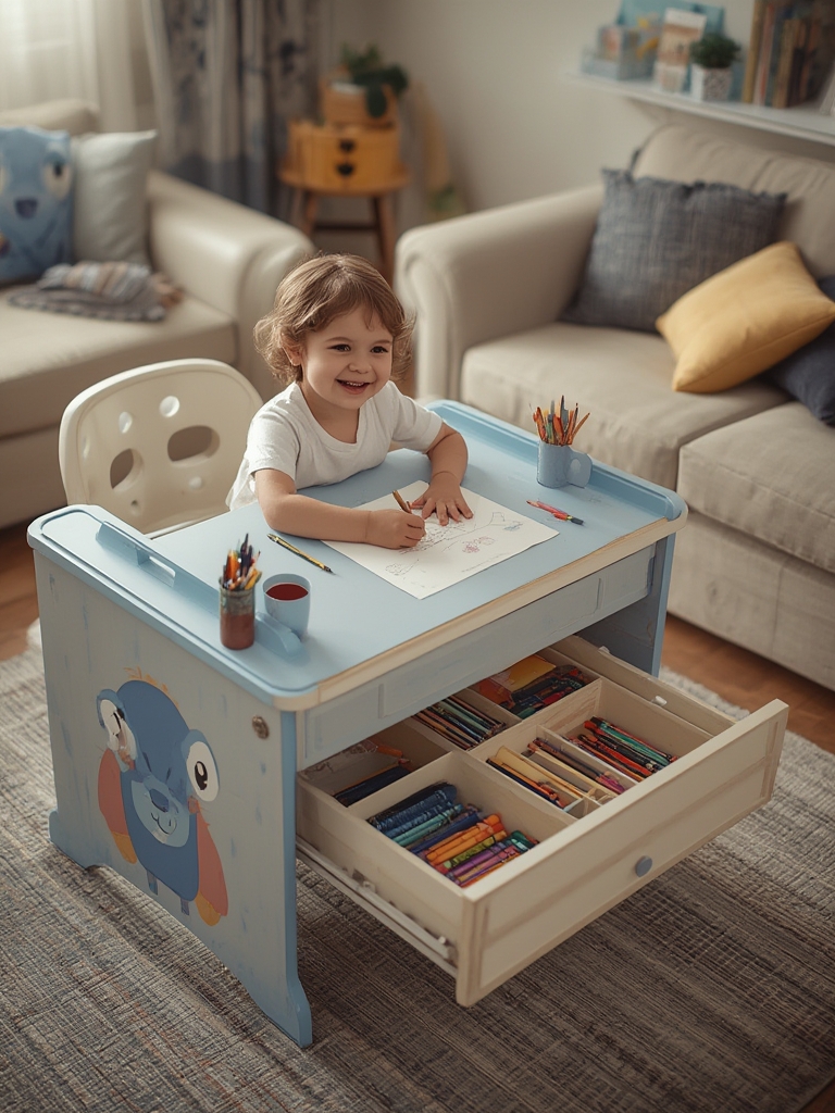 Bluey desk in action