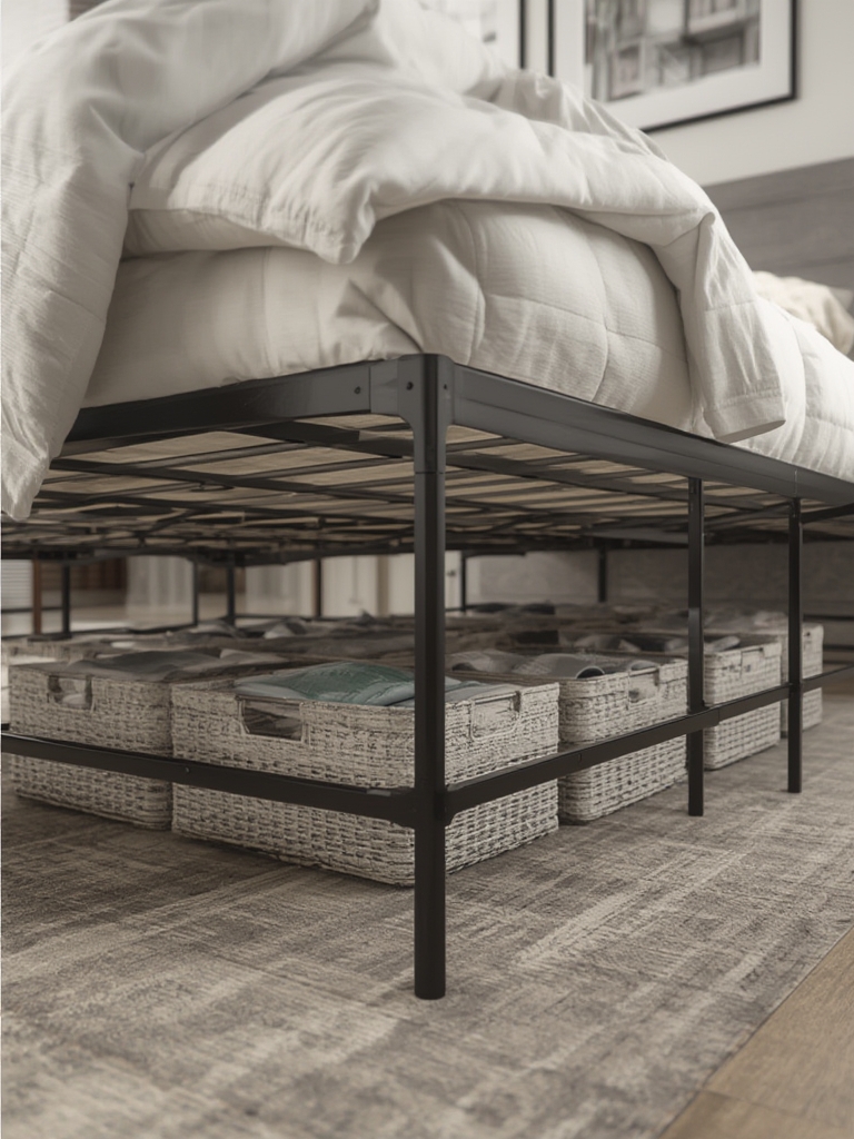 queen bedframe in action