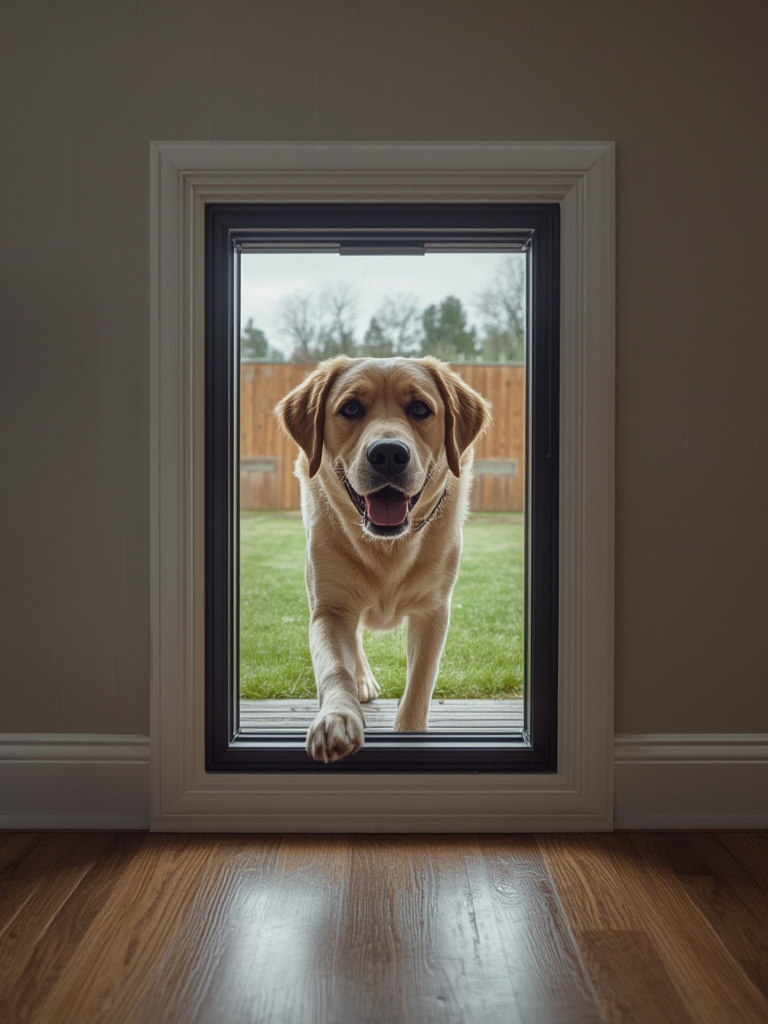 wall dogdoor in action