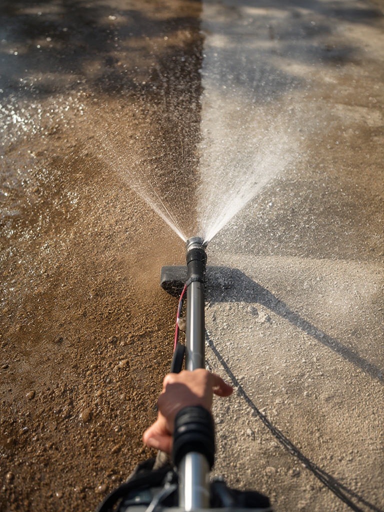 electric washer in action