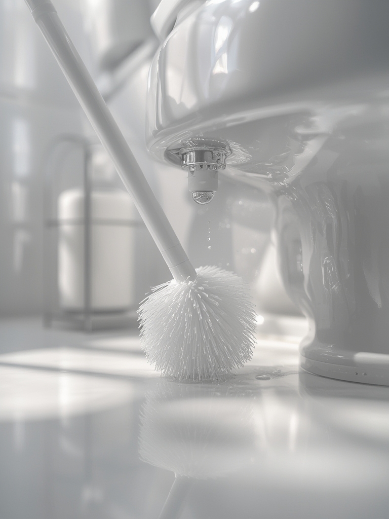 toilet brush in action