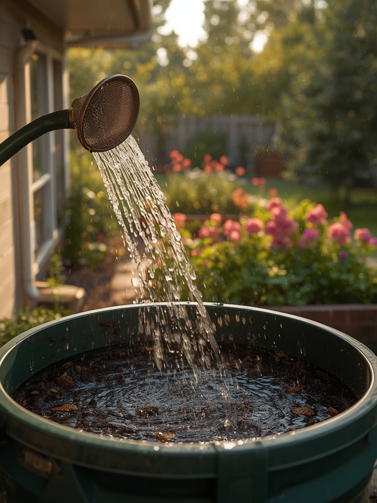 rain barrel in action