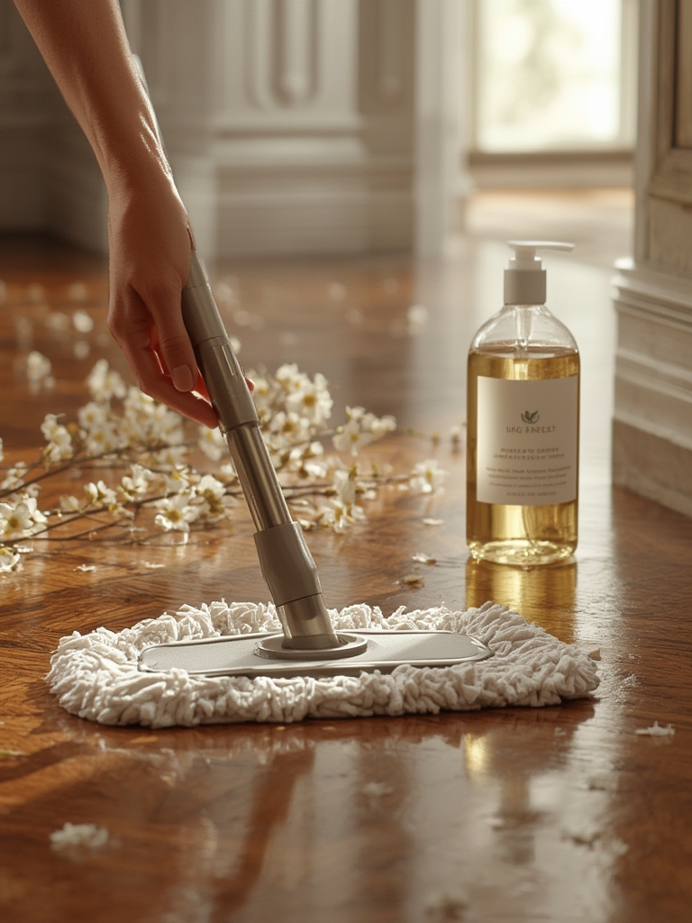 hardwood cleaner in action